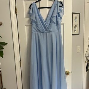 David’s Bridal Ice Blue Bridesmaid’s Dress